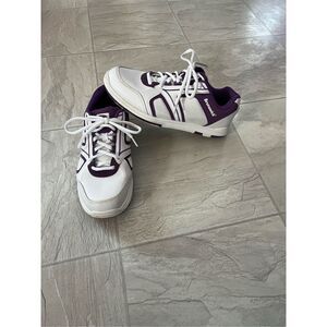 Brunswick White And Purple Bowling Shoes Woman’s Size 9.5 Flex Slide Technology